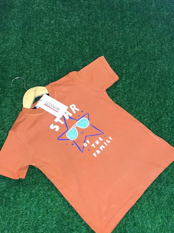 Star Printed T-Shirt Orange